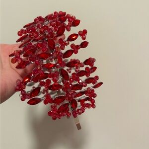 Women’s red beaded headband